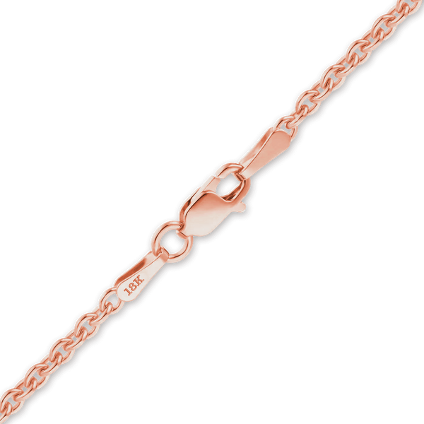 Finished Heavy Round Cable Anklet in 18K Pink Gold (1.05 mm - 2.20 mm)