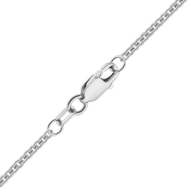 Finished Heavy Round Cable Bracelet in 18K White Gold (1.05 mm)