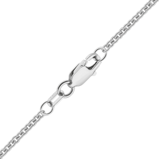 Finished Heavy Round Cable Anklet in 18K White Gold (0.70 mm - 3.00 mm)