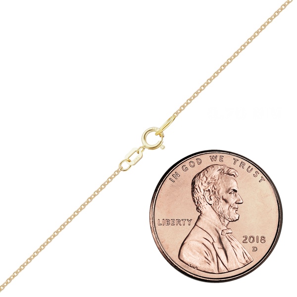 Finished Heavy Round Cable Necklace with Spring Ring in 14K Yellow Gold (0.70 mm - 1.80 mm)