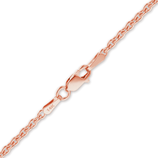 Finished Heavy Round Cable Necklace in 14K Pink Gold (0.70 mm - 3.00 mm)