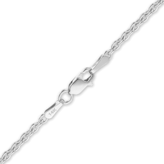 Finished Heavy Round Cable Anklet in 14K White Gold (0.70 mm - 3.00 mm)