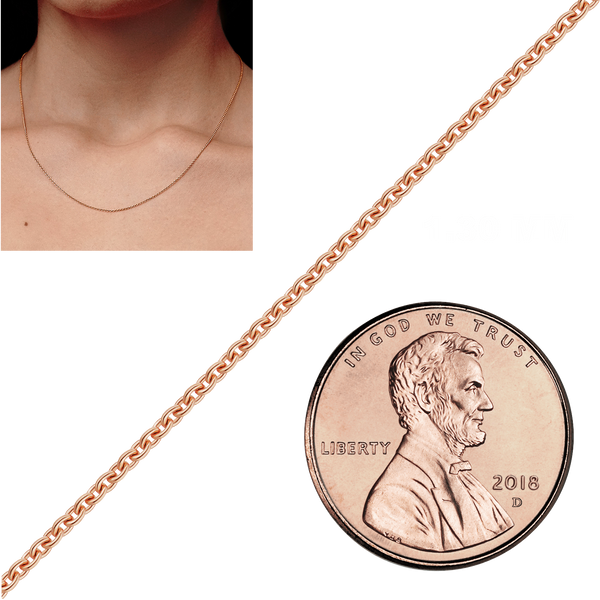 Bulk / Spooled Heavy Round Cable Chain in 14K & 18K Pink Gold (0.70 mm - 3.00 mm)