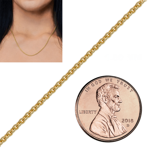 Bulk / Spooled Heavy Round Cable Chain in 14K & 18K Yellow Gold (0.70 mm - 4.30 mm)