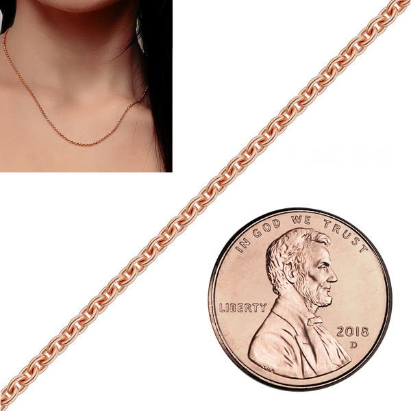 Bulk / Spooled Heavy Round Cable Chain in 14K & 18K Pink Gold (0.70 mm - 3.00 mm)