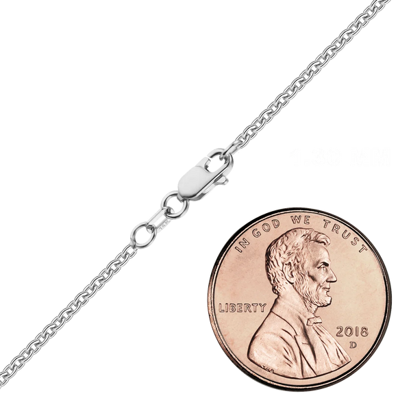 Finished Heavy Round Cable Necklace in 18K White Gold (0.70 mm - 3.00 mm)