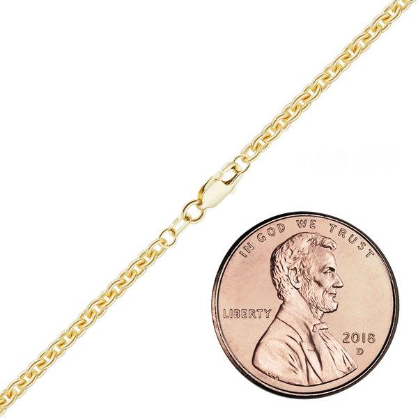 Finished Heavy Round Cable Bracelet in 18K Yellow Gold (0.70 mm - 3.80 mm)