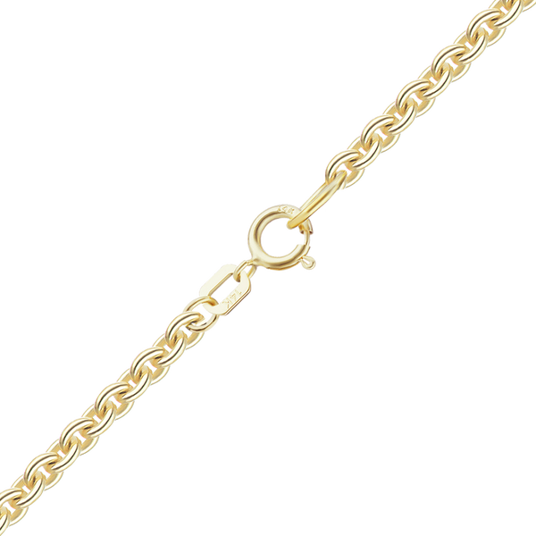 Finished Heavy Round Cable Necklace with Spring Ring in 14K Yellow Gold (1.05 mm - 1.80 mm)