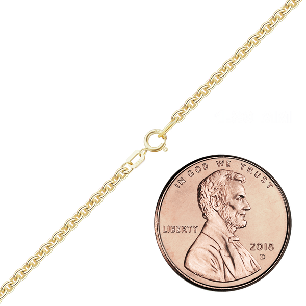 Finished Heavy Round Cable Necklace with Spring Ring in 14K Yellow Gold (1.05 mm - 1.80 mm)