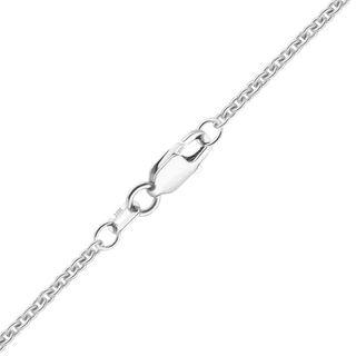 Finished Heavy Round Cable Necklace in 18K White Gold (1.05 mm)