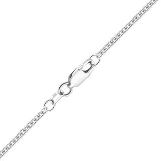 Finished Heavy Round Cable Necklace in 18K White Gold (1.05 mm)