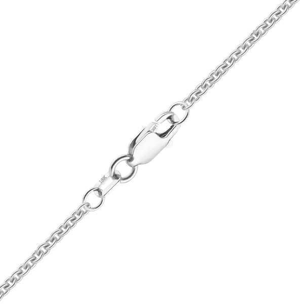 Finished Heavy Round Cable Necklace in 18K White Gold (1.05 mm)