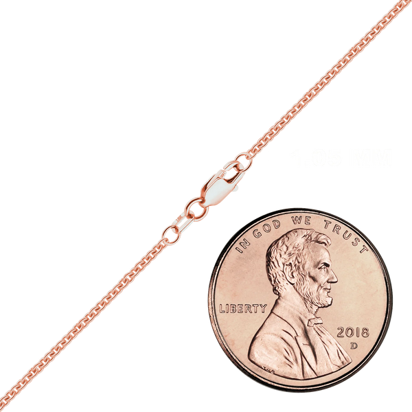 Finished Heavy Round Cable Necklace in 18K Pink Gold (1.05 mm - 2.20 mm)