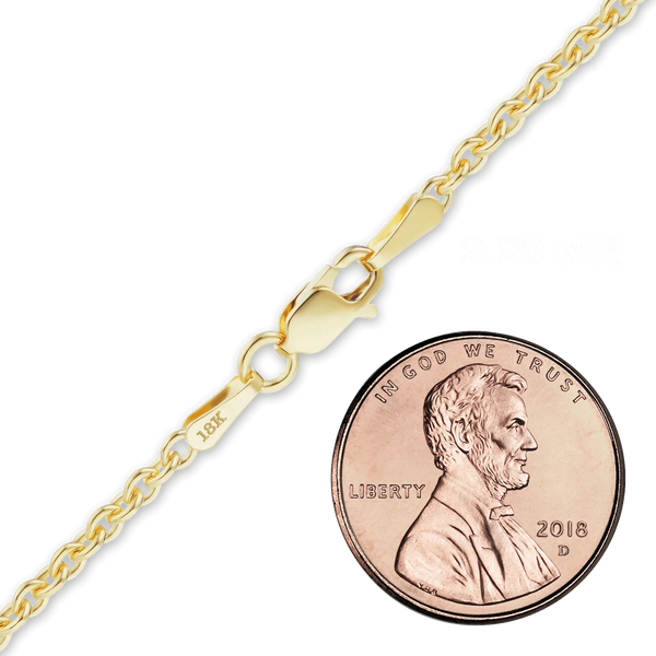 Finished Heavy Round Cable Bracelet in 18K Yellow Gold (0.70 mm - 3.80 mm)