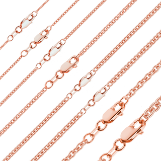 Finished Heavy Round Cable Necklace in 14K Pink Gold (0.70 mm - 3.00 mm)