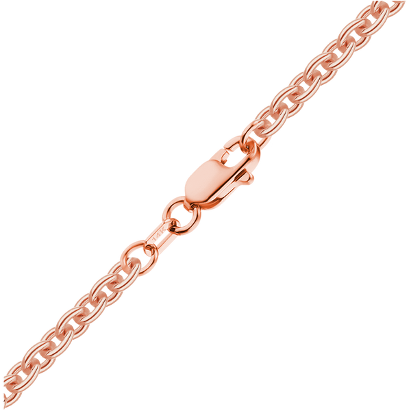Finished Heavy Round Cable Bracelet in 14K Pink Gold (0.70 mm - 3.00 mm)