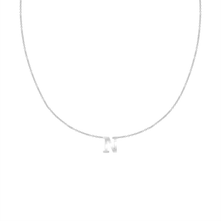 Hanging Initial Necklace in 14K White Gold (18" Chain)