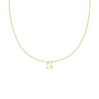 Hanging Initial Necklace in 14K Yellow Gold (18" Chain)