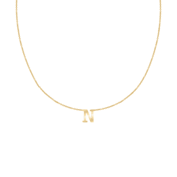 Hanging Initial Necklace in 14K Yellow Gold (18" Chain)