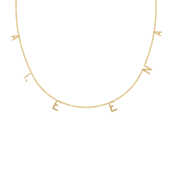 Hanging Initial Necklace in 14K Yellow Gold (18" Chain)