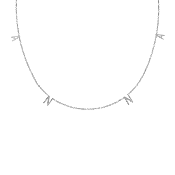 Hanging Initial Necklace in 14K White Gold (18" Chain)