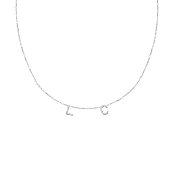 Hanging Initial Necklace in 14K White Gold (18" Chain)