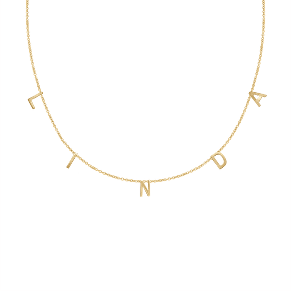 Hanging Initial Necklace in 14K Yellow Gold (18" Chain)