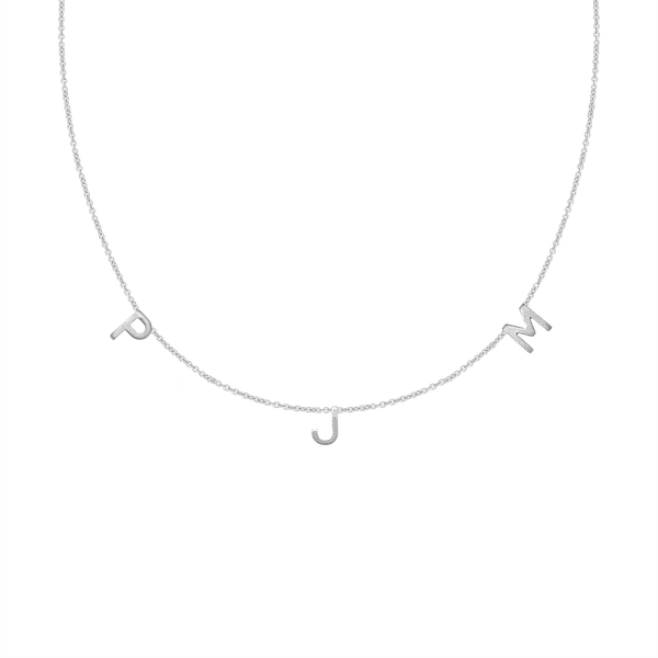 Hanging Initial Necklace in 14K White Gold (18" Chain)