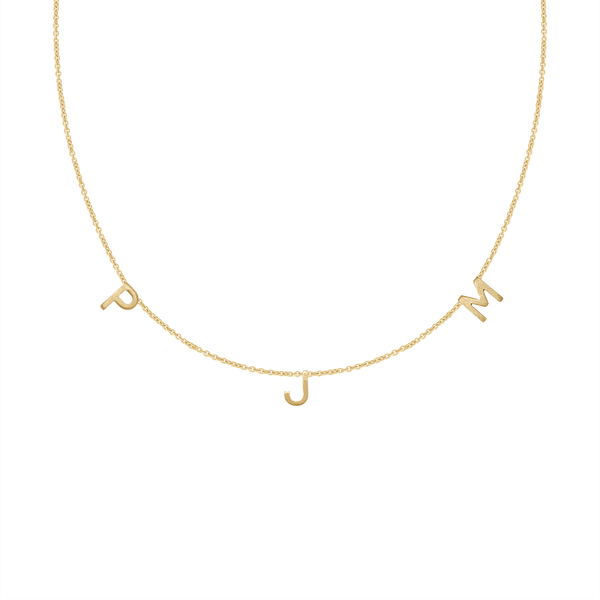 Hanging Initial Necklace in 14K Yellow Gold (18" Chain)