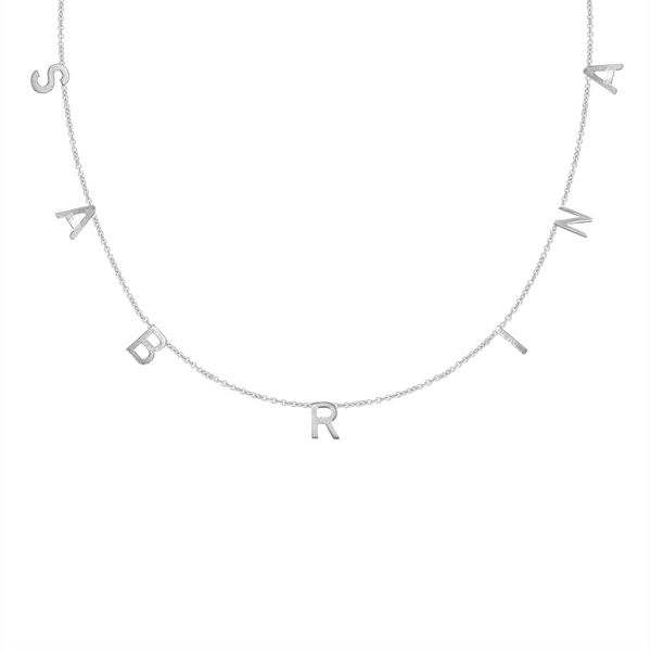 Hanging Initial Necklace in 14K White Gold (18" Chain)