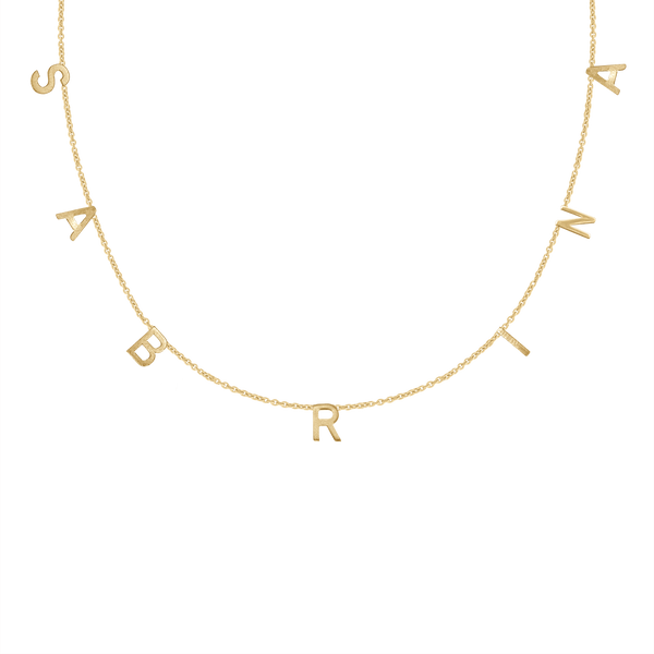 Hanging Initial Necklace in 14K Yellow Gold (18" Chain)