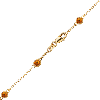 Finished Diamond by the Yard Cable Chain Bracelet in 14K Yellow Gold with Citrine Stones