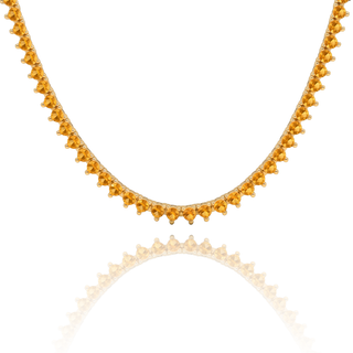 Tennis Necklace with Citrine Stones (November Birthstones) in 14K Gold (1.75 mm - 4.0 mm)