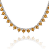 Tennis Necklace with Citrine Stones (November Birthstones) in 14K Gold (1.75 mm - 4.0 mm)