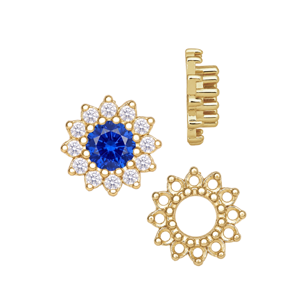 12 Stone Round Cluster Tops (3.00 mm - 6.50 mm)