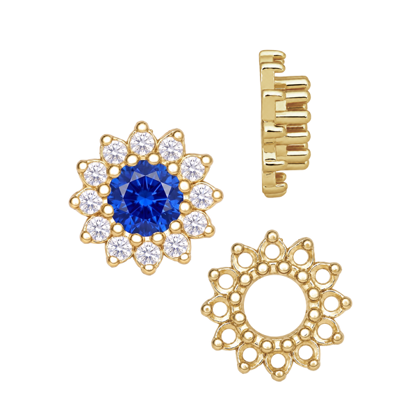12 Stone Round Cluster Tops (3.00 mm - 6.50 mm)