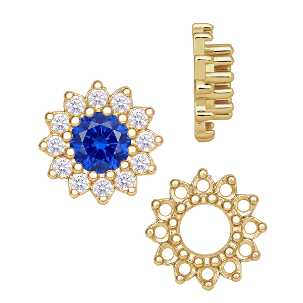 12 Stone Round Cluster Tops (3.00 mm - 6.50 mm)