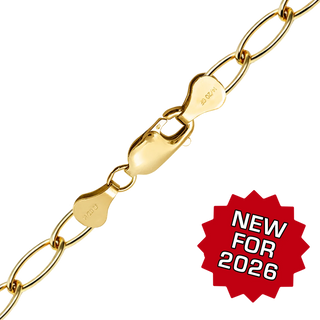 Finished Light Elongated Cable Anklet in 14K Gold-Filled (3.60 mm)