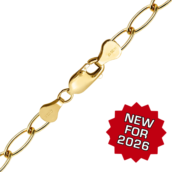 Finished Light Elongated Cable Anklet in 14K Gold-Filled (3.60 mm)
