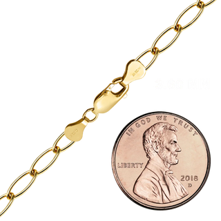 Finished Light Elongated Cable Anklet in 14K Gold-Filled (3.60 mm)