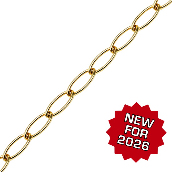 Bulk / Spooled Light Elongated Cable Chain in 14K Gold-Filled (3.60 mm)