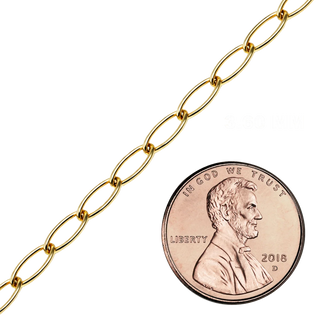 Bulk / Spooled Light Elongated Cable Chain in 14K Gold-Filled (3.60 mm)
