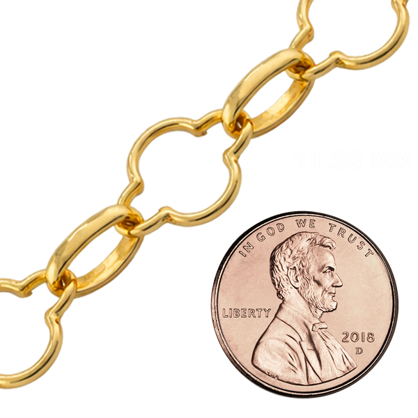 Bulk / Spooled Alternating Clover Chain in 14K Gold-Filled (7.30 mm - 11.00 mm)