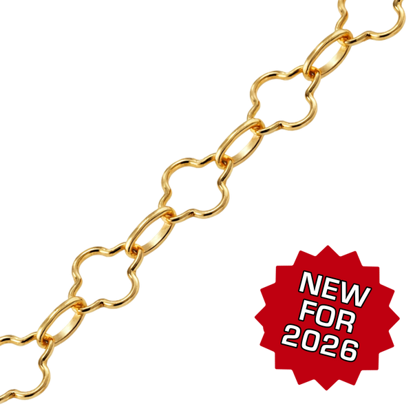 Bulk / Spooled Alternating Clover Chain in 14K Gold-Filled (7.30 mm - 11.00 mm)