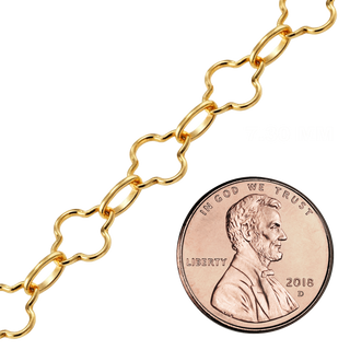 Bulk / Spooled Alternating Clover Chain in 14K Gold-Filled (7.30 mm - 11.00 mm)