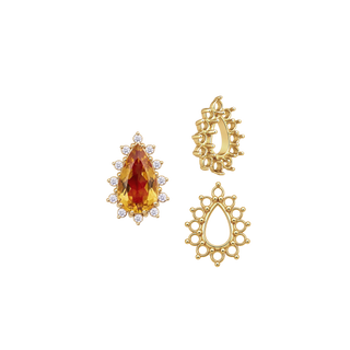 12 Stone Pear Shape Cluster Tops (6.00 x 4.00 mm - 20.00 x 12.00 mm)
