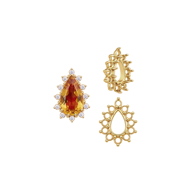 12 Stone Pear Shape Cluster Tops (6.00 x 4.00 mm - 20.00 x 12.00 mm)