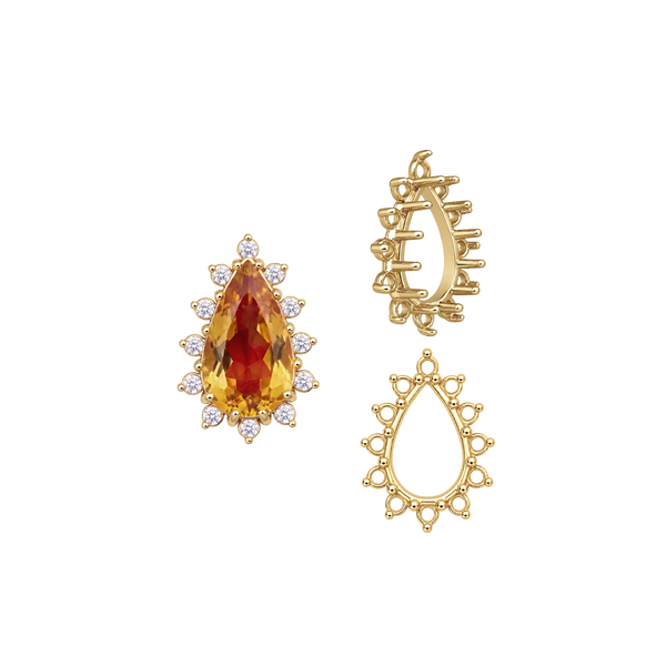 12 Stone Pear Shape Cluster Tops (6.00 x 4.00 mm - 20.00 x 12.00 mm)