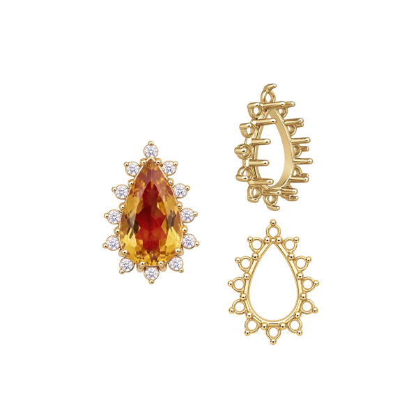 12 Stone Pear Shape Cluster Tops (6.00 x 4.00 mm - 20.00 x 12.00 mm)