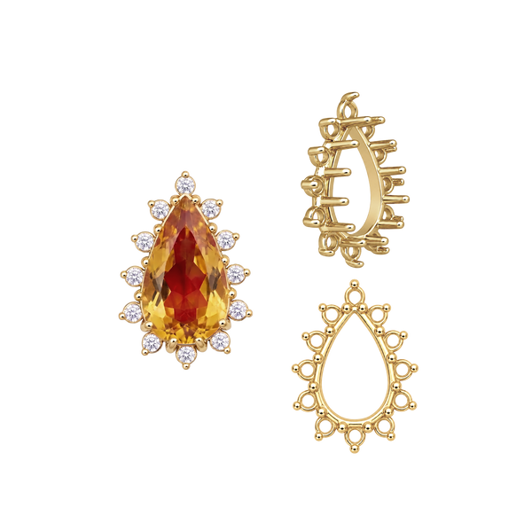 12 Stone Pear Shape Cluster Tops (6.00 x 4.00 mm - 20.00 x 12.00 mm)
